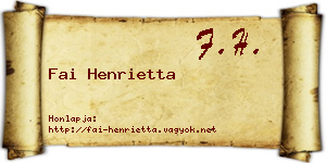 Fai Henrietta névjegykártya