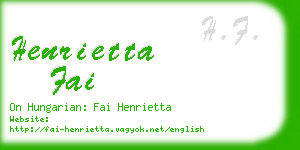 henrietta fai business card